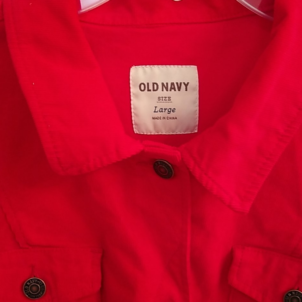 Red Corduroy Button Down Jacket - image 2